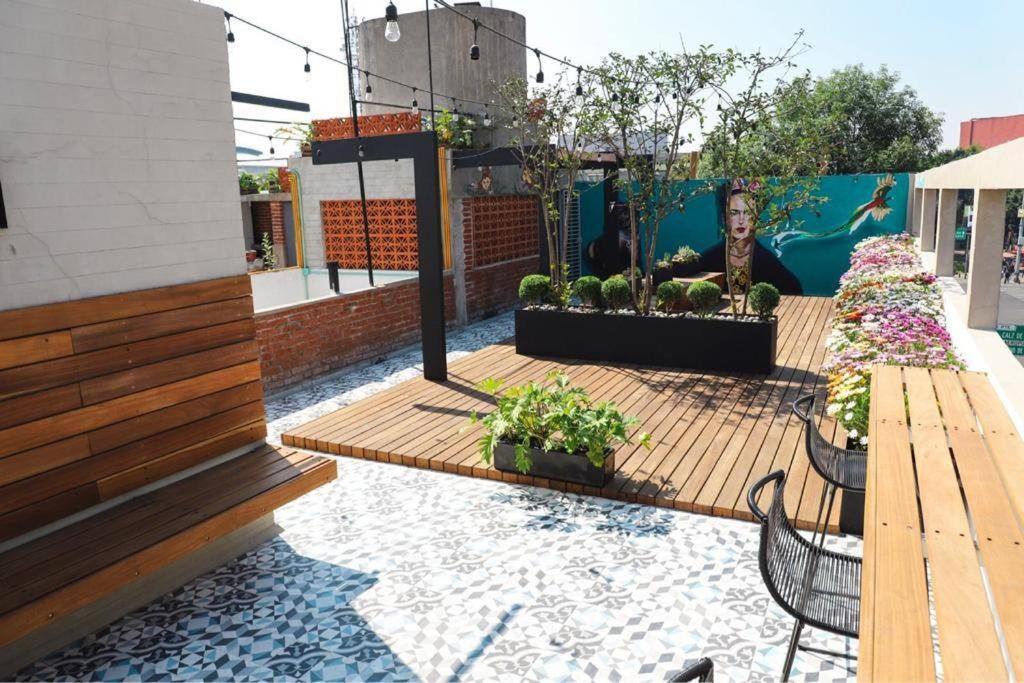 New Mex Inspired Bo-Ho Chic Apartment With Private Patio And Roof Terrace Mexiko-Stadt Exterior foto