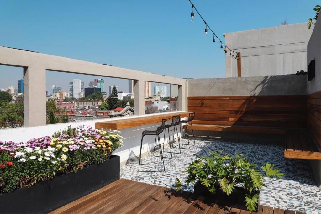 New Mex Inspired Bo-Ho Chic Apartment With Private Patio And Roof Terrace Mexiko-Stadt Exterior foto